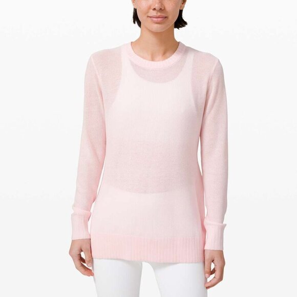 Lululemon Sincerely Yours Sweater- Pink Glow Cashmere Blend Sweater- Size 6 - Picture 2 of 12